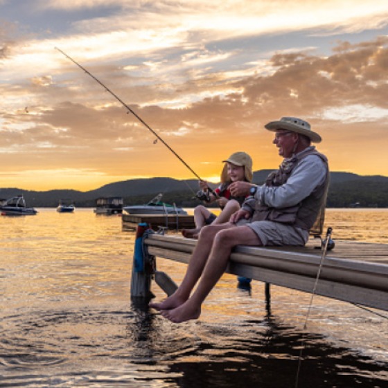 family fishing