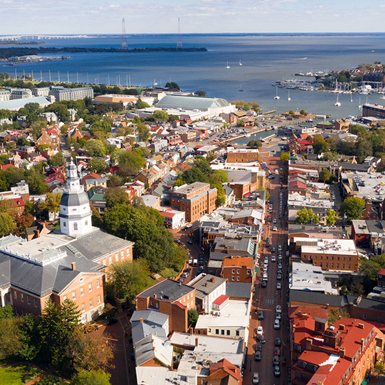 Downtown shot a Maryland town overlooking the bay