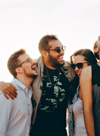 People laughing in joy 